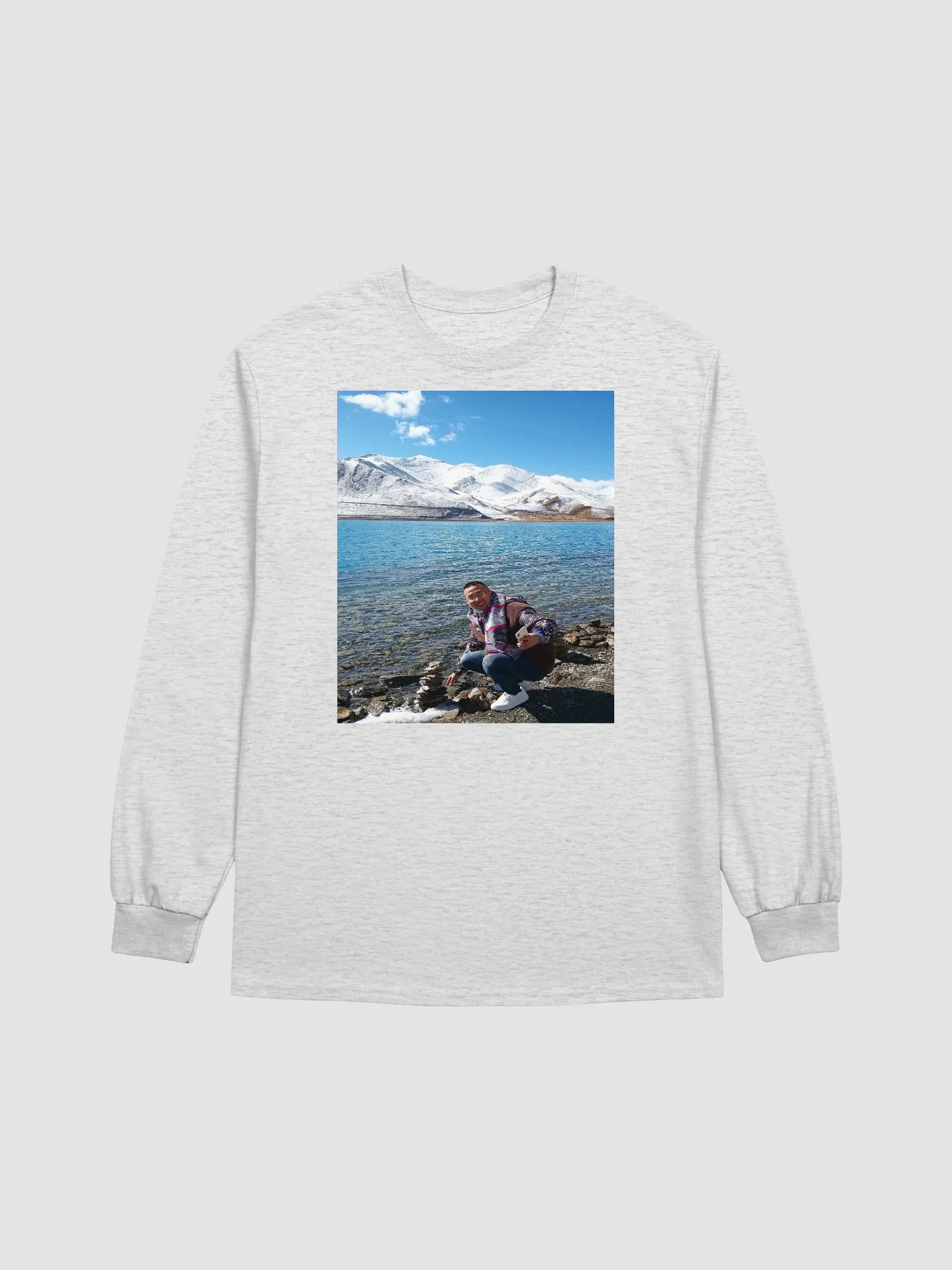 Gildan Ultra Cotton Long Sleeve T-Shirt: snow mountain product image (12)