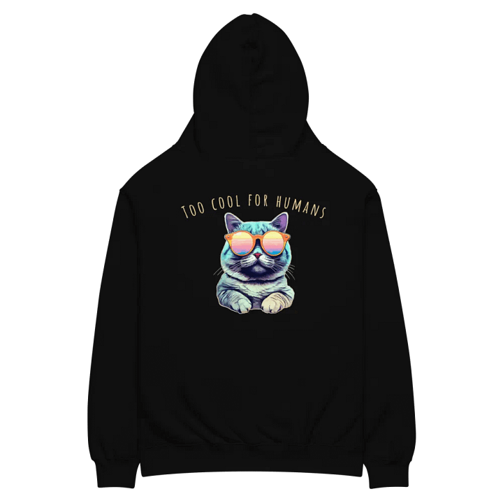 Reflective Cat Sunglasses Oversized Hoodie/ Back Design product image (1)