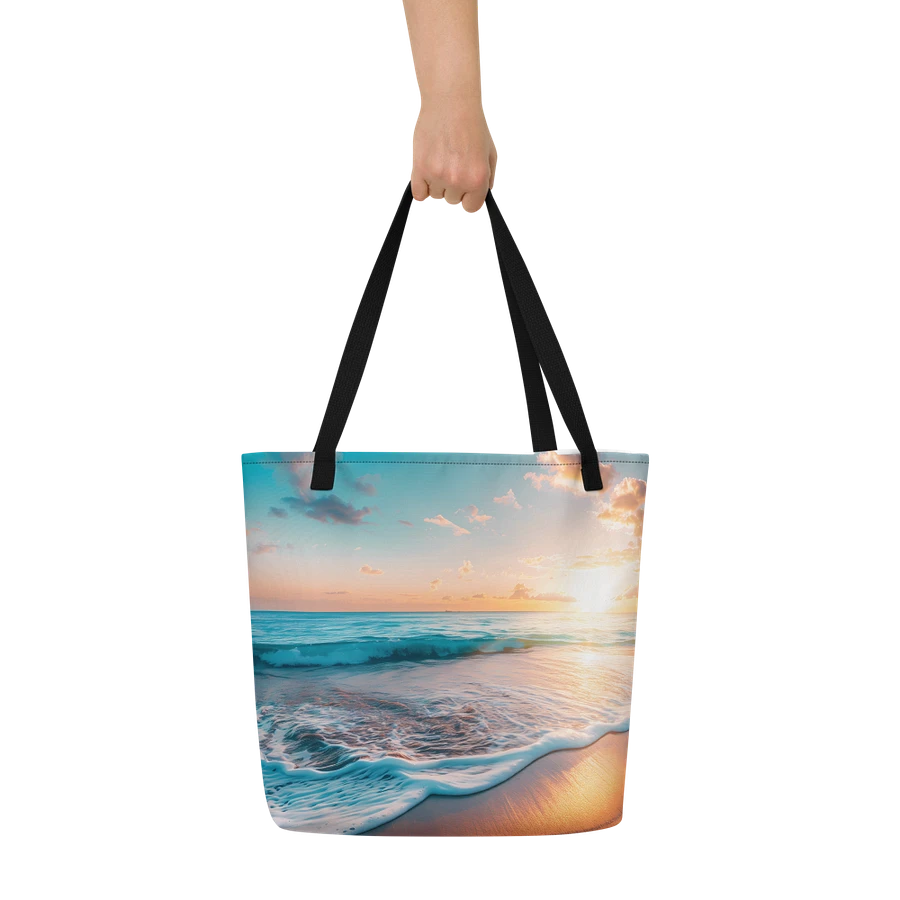Tote Bag: Beach Sunset Ocean Waves Turquoise Ocean Scenic Design product image (9)