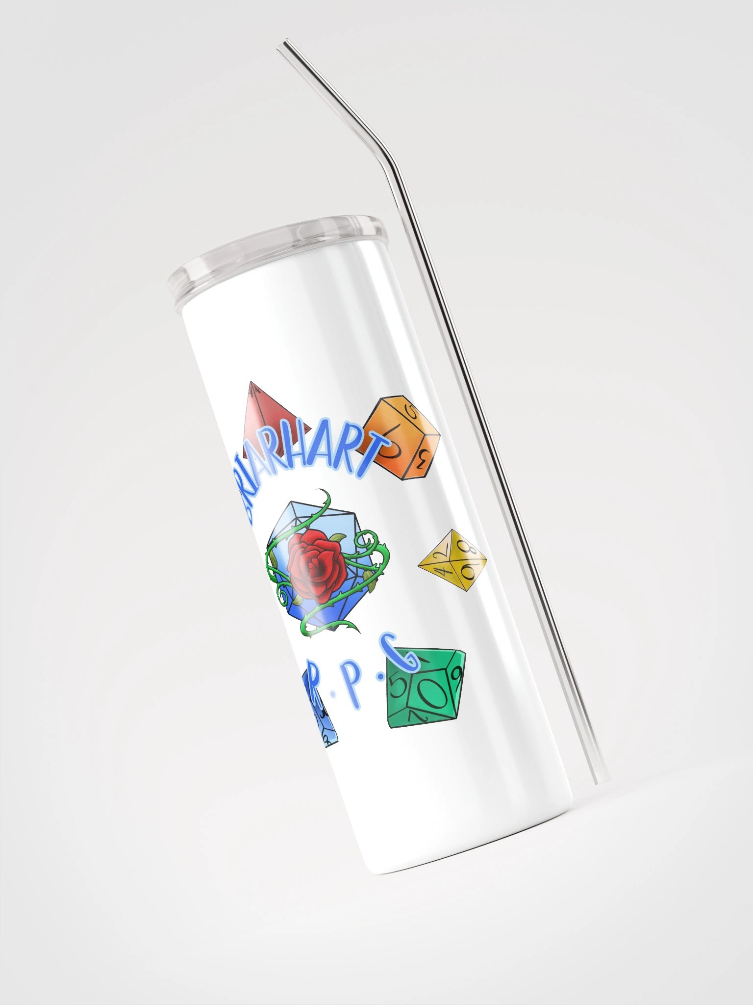 BriarHart RPG Stainless Steel Tumbler w/Straw - PRIDE 2025 - White product image (3)