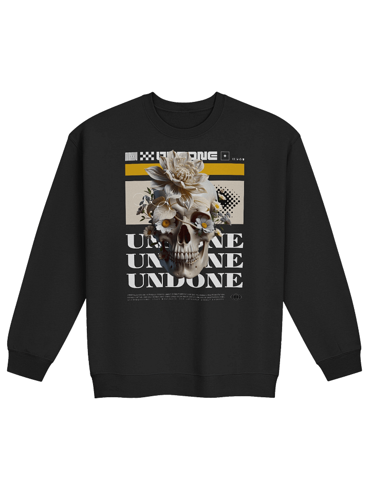 Y2K Crewneck Sweatshirt with Undone Skull Flower Motif product image (1)