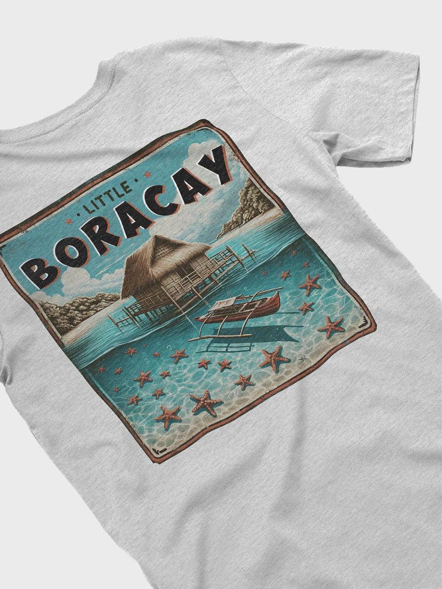 Little Boracay Tee, Logo Left Breast, Large Logo back, Floating Cottage Balsa and Filipino Boat Bangka with Starfish, Calatagan Batangas product image (41)