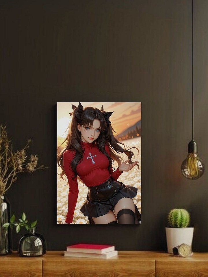 Fate Stay Night Rin Tohsaka Sunset Flower Field – Glossy 8x10 Metal Print product image (2)