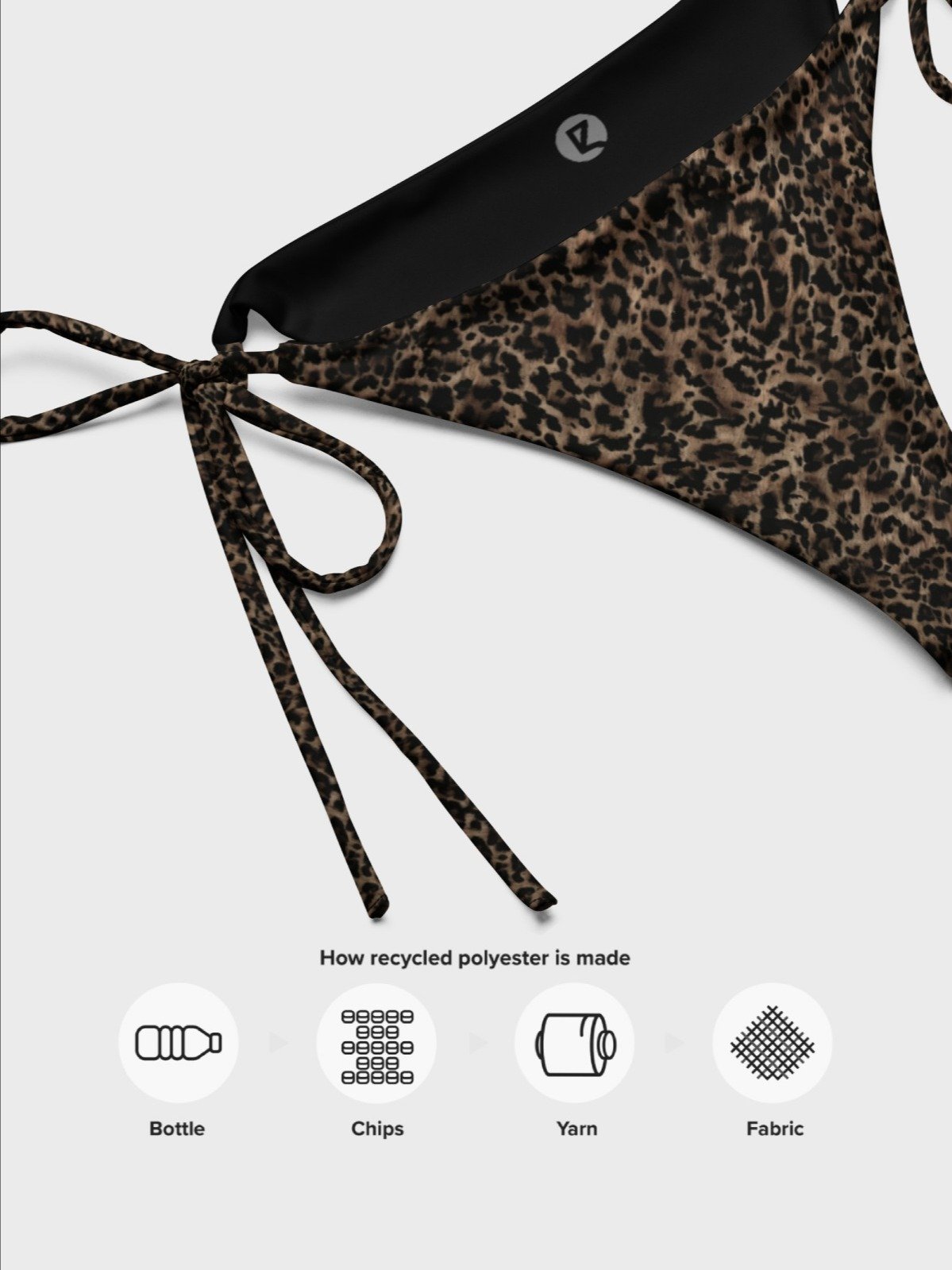 Recycled String Bikini Bottom "Chic Dark Brown Leopard" product image (8)