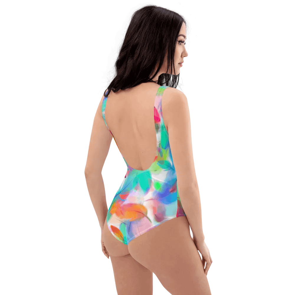 Colorful Feather Pattern Design One Piece Swimsuit - v2 product image (3)