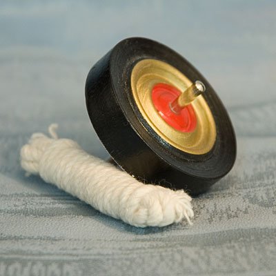 New Toy Spinning Top & String - Solid Wood Painted Koma product image (4)