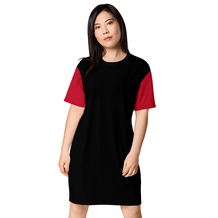 Midnight Veil Designs Black & Red Gothic T-Shirt Dress - Sizes 2XS-6XL product image (1)
