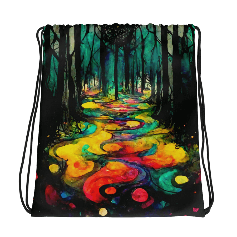 Neon Forest Dream All-Over Drawstring Bag product image (1)
