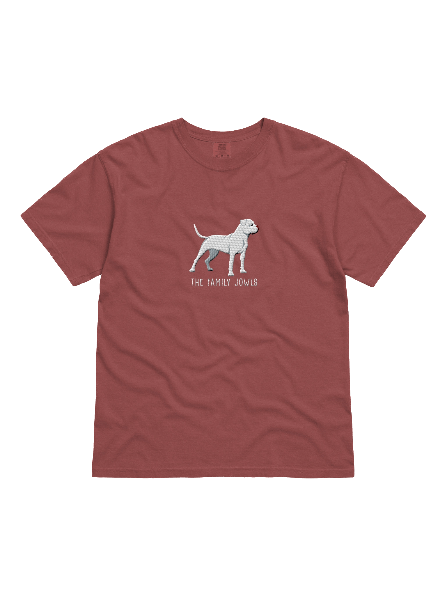 The Family Jowls T-Shirt(Embroidered) of an American Bulldog(White) product image (11)