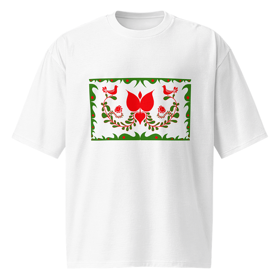 Hungarian Folk-Inspired Symmetry Oversized Tee product image (1)