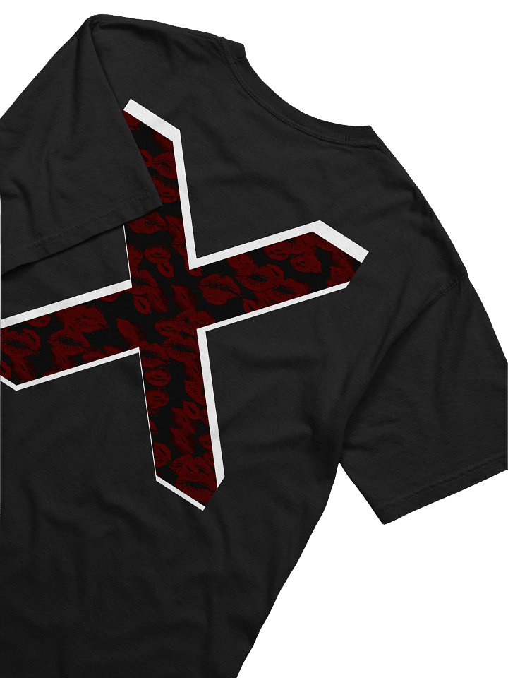Black X Subtle Red Lipstick Kisses | Shirt product image (2)