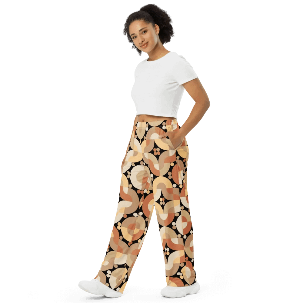 BUIII Retro Harmony: Warm Ember Wide-Leg Pants product image (4)