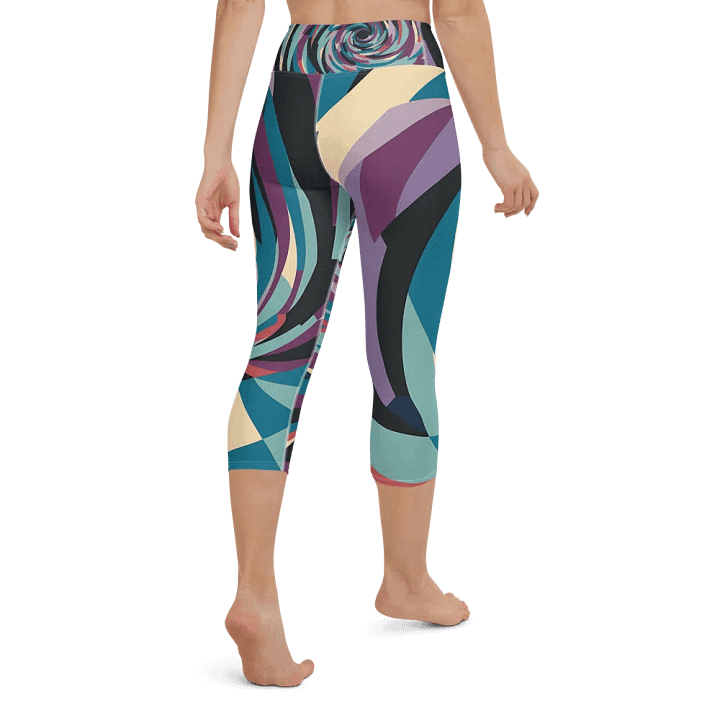 Abstract Lithographic Pattern Design Yoga Capri Legging - V5 product image (1)