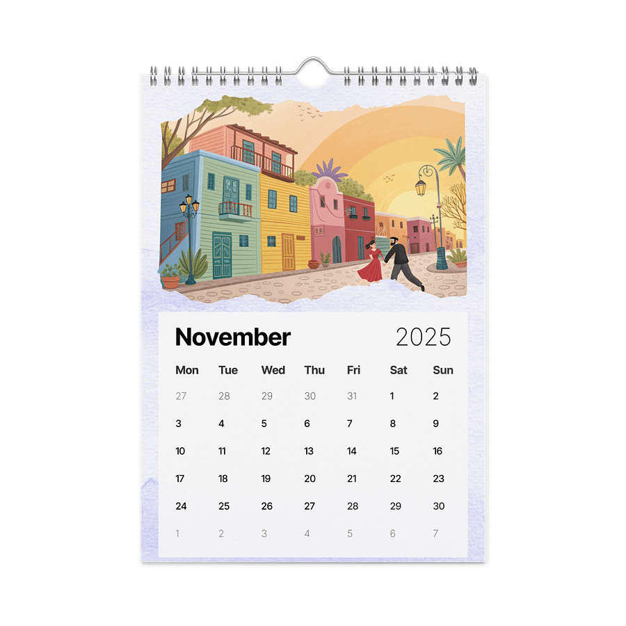 WORLD CAPITALS WATERCOLOR WALL CALENDAR 2026 product image (11)