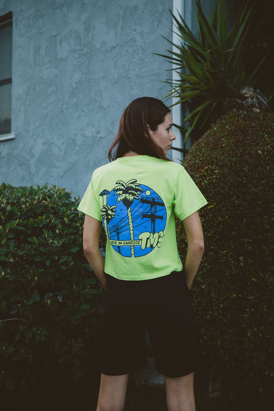 Palm Trees Neon Green Crop Top product image (6)
