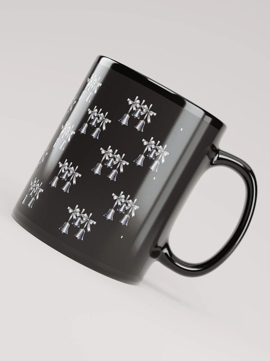 Silver Sleigh Bells Pattern Design Black Mug product image (7)