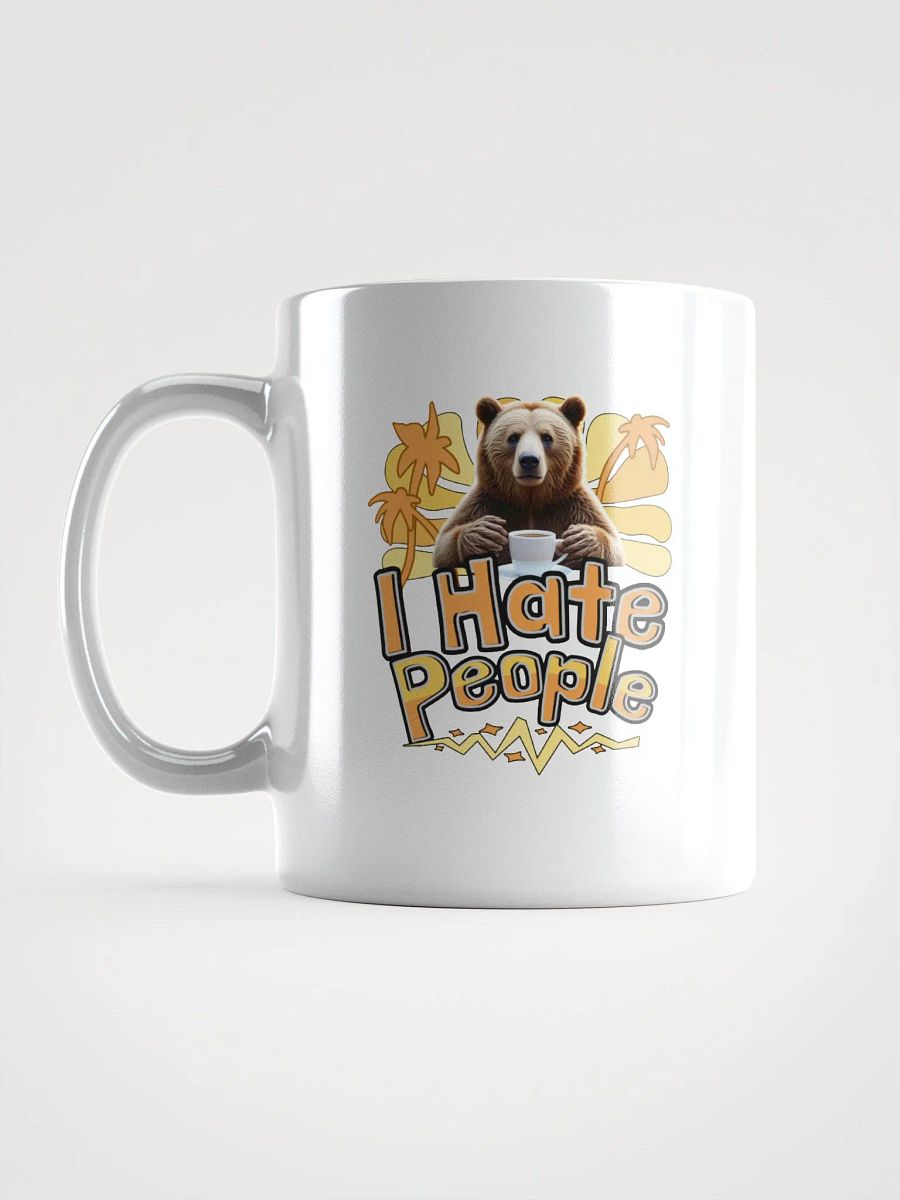 I Hate People Bear Sarcastic White Glossy Mug product image (1)