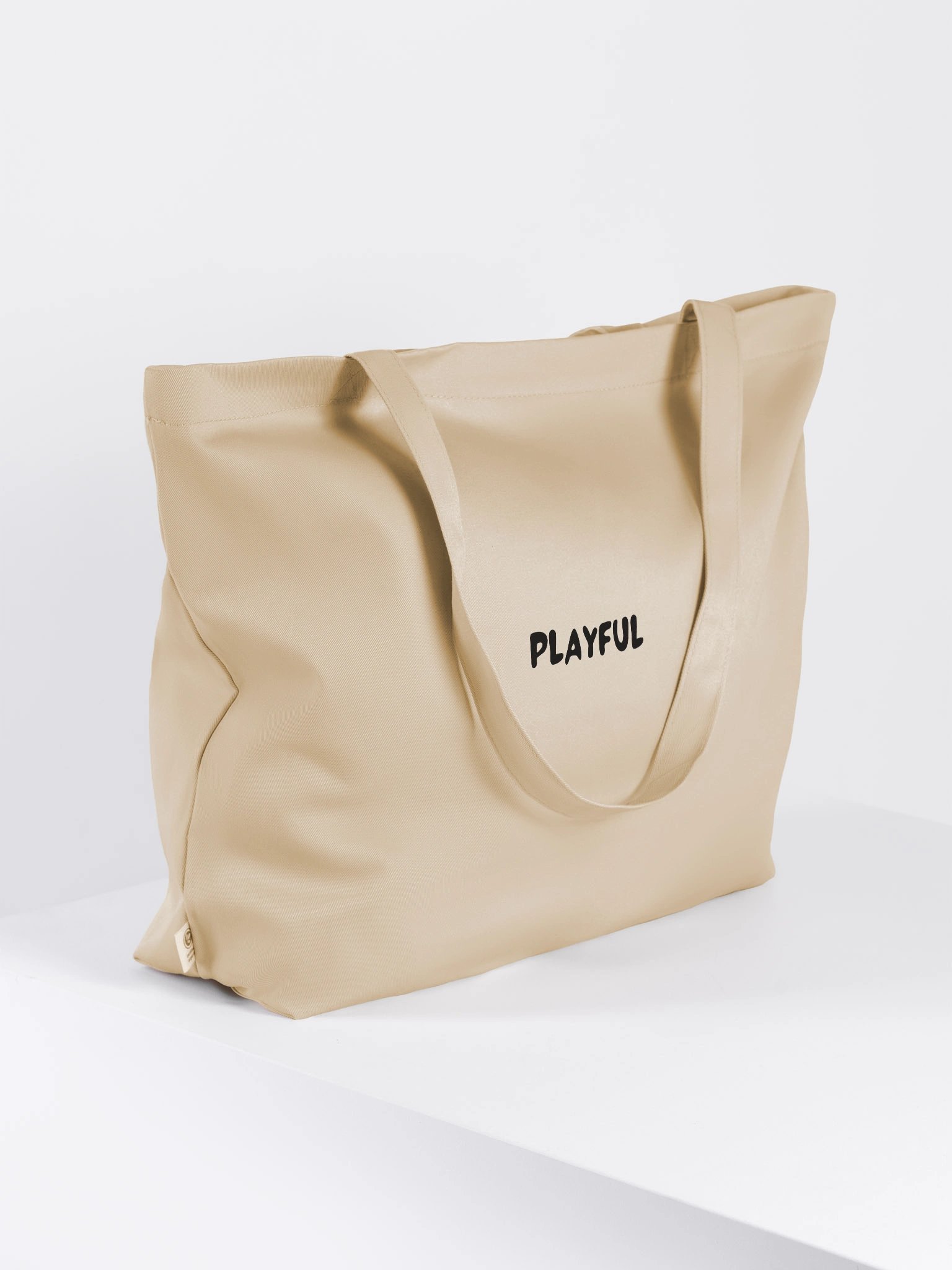 “Playful” My Vibe Beige Tote Bag product image (4)