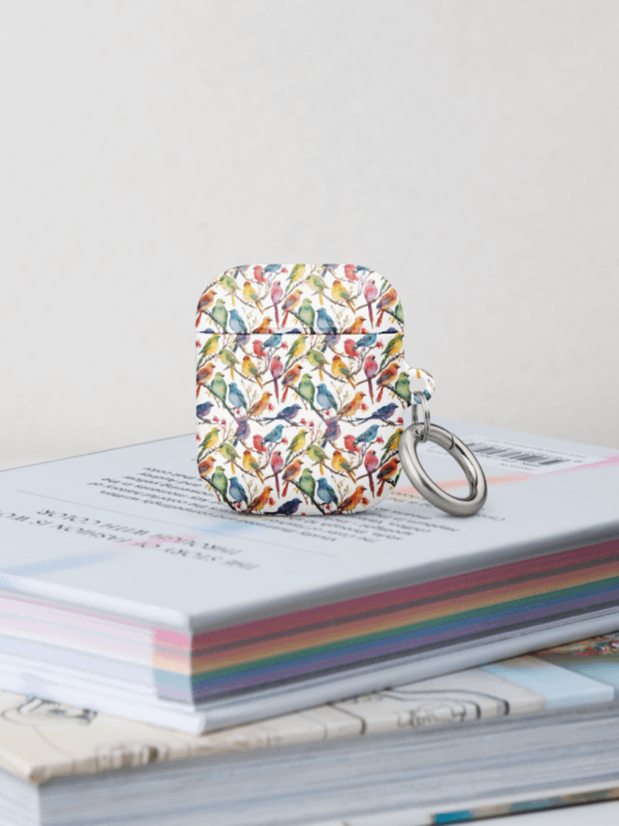 Multi Coloured Birds Ear Bud Case product image (2)