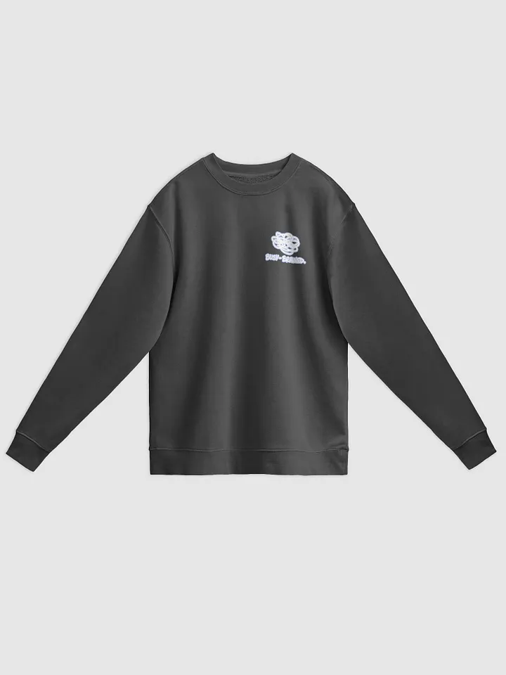 BUSY-BRAINED (sm. lined design, #BDCAEF) printed pigment crewneck product image (5)