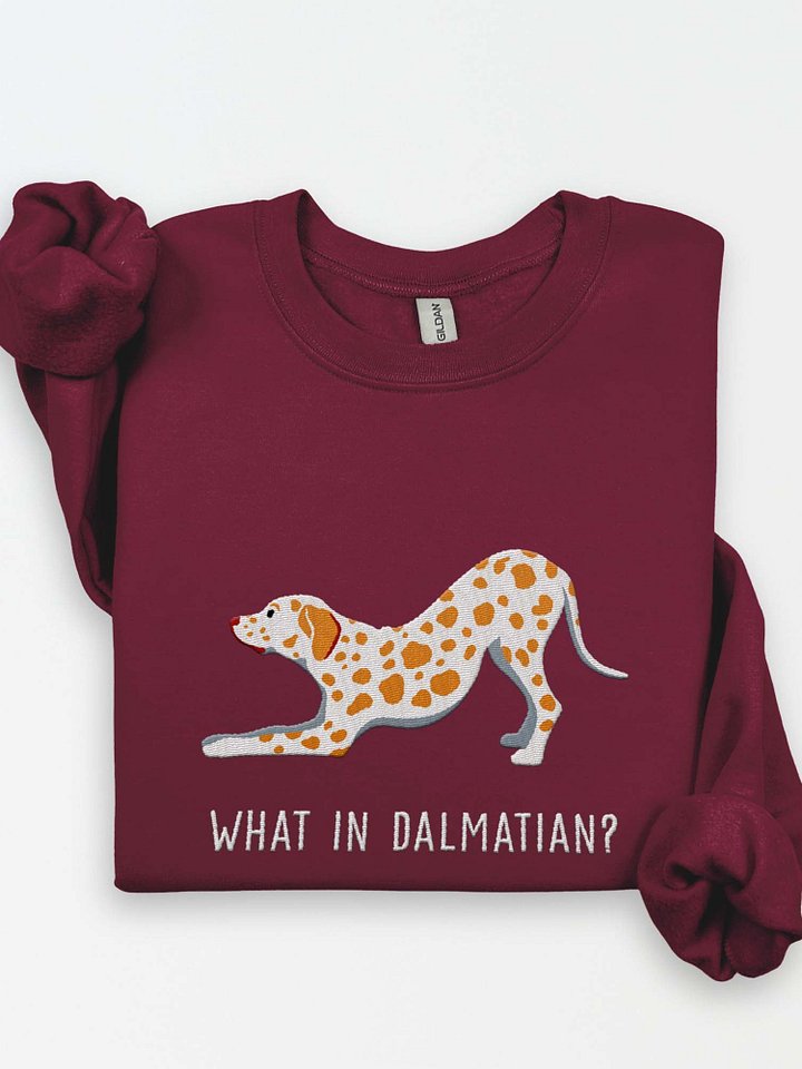 What in Dalmatian? Sweatshirt (Embroidered) of a Dalmatian(Lemon) product image (1)