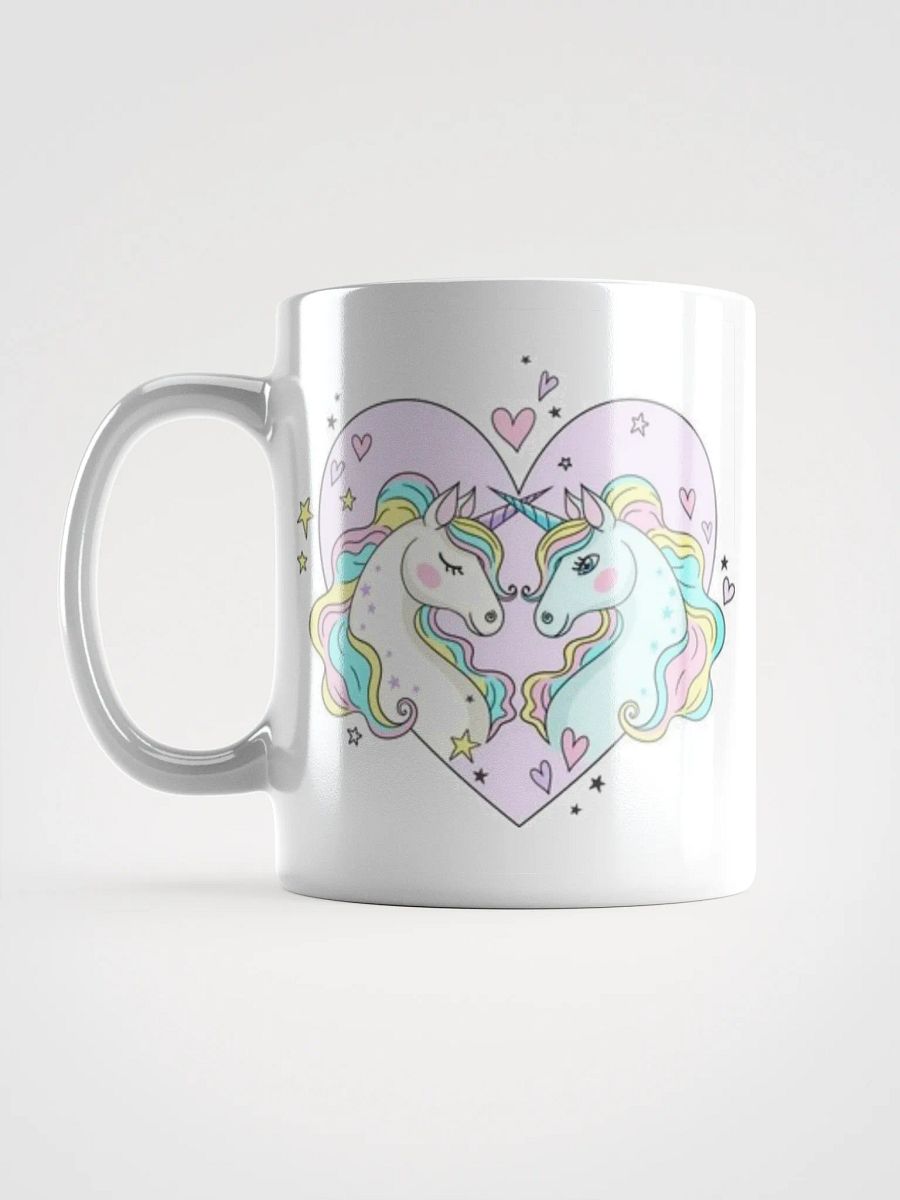 White Glossy Mug Cute Horses product image (6)