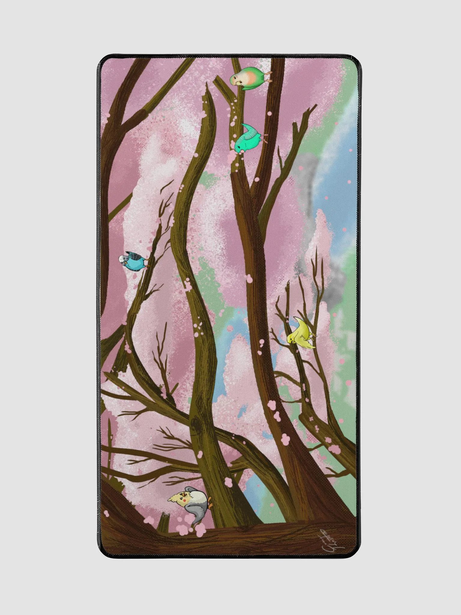 Birdie Blossoms Desk Mat product image (3)