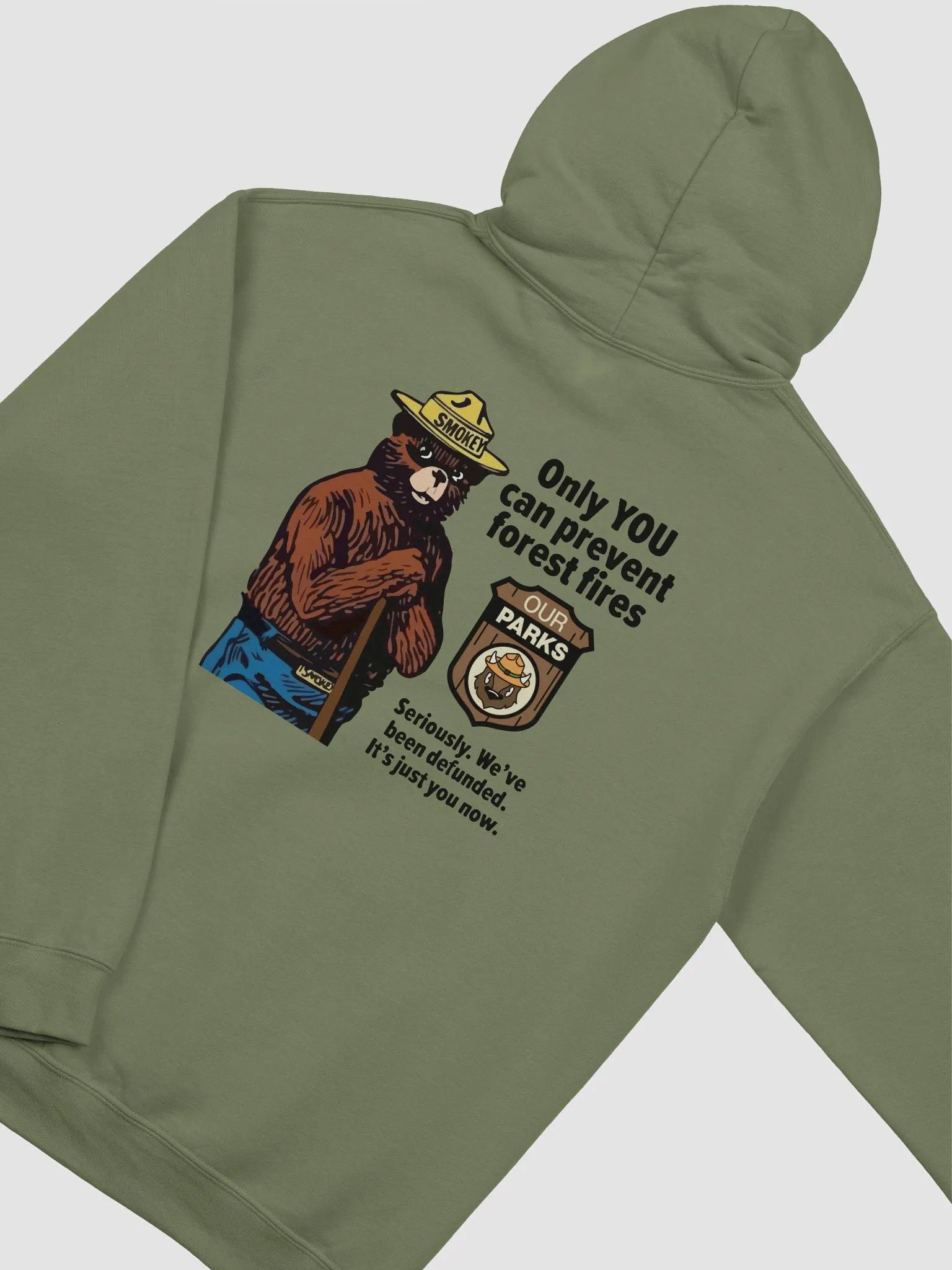 We've been DEFUNDED Smokey Our Parks Bear Pullover Hoodie Alt National Parks product image (1)
