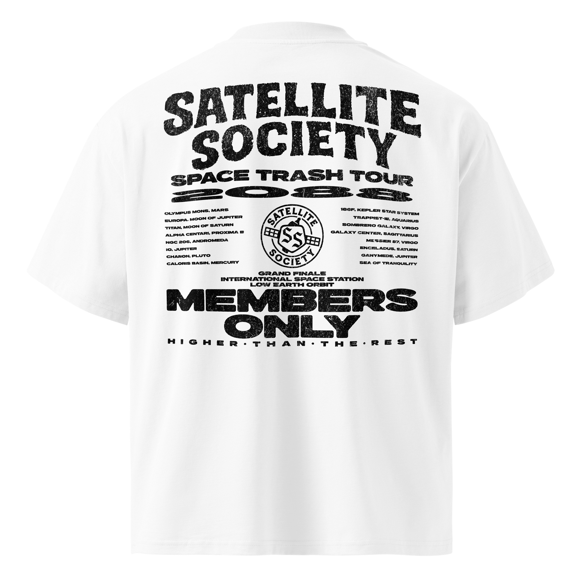 Satellite Society Members Only Organic T-Shirt (Monochrome) product image (8)