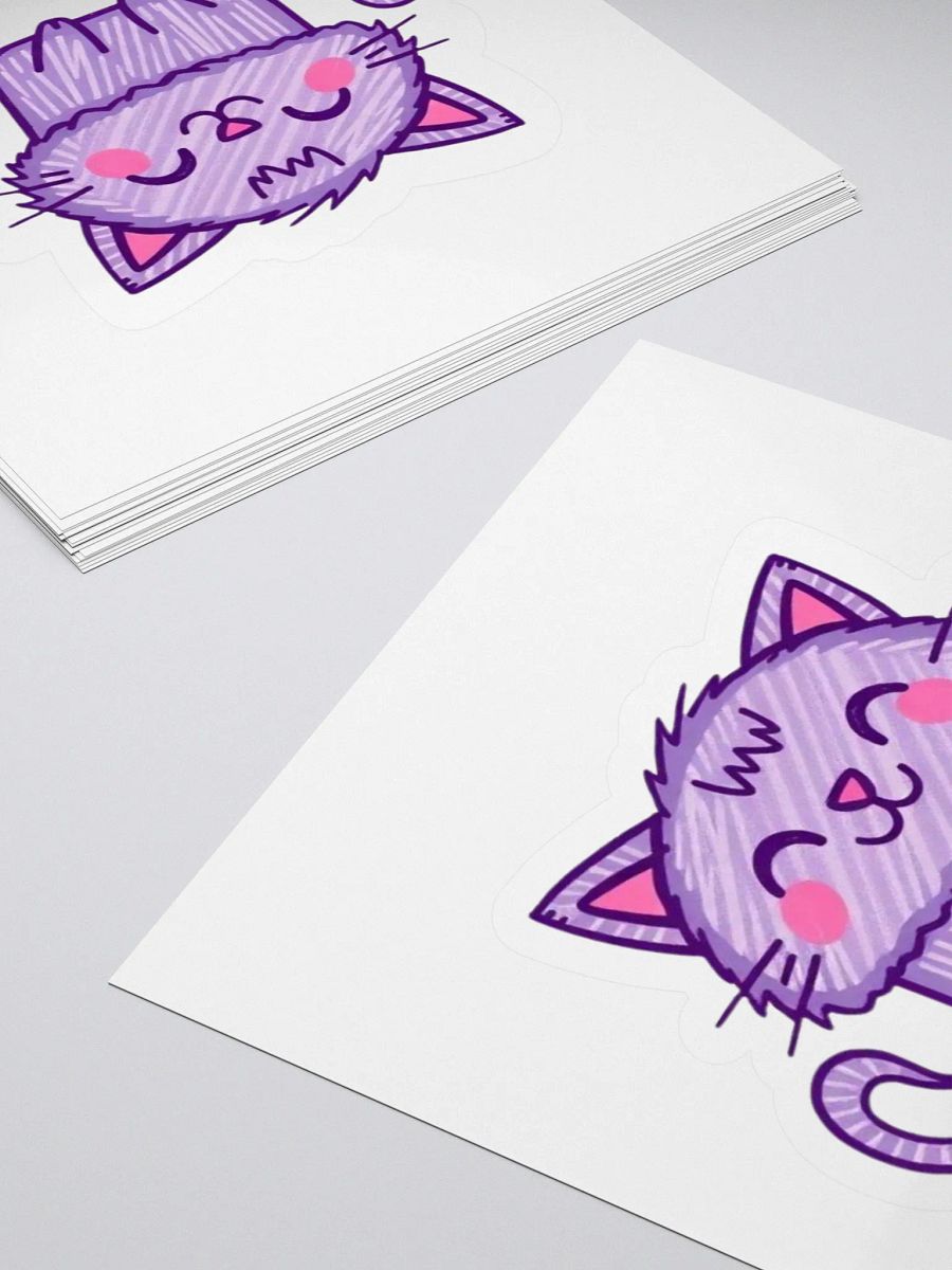 Whimsical Purple Cat Kiss Cut Stickers product image (12)