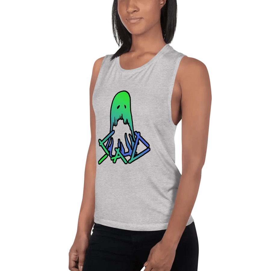 SaD Women's Style Tank Top Big Logo - Green and Blue product image (2)