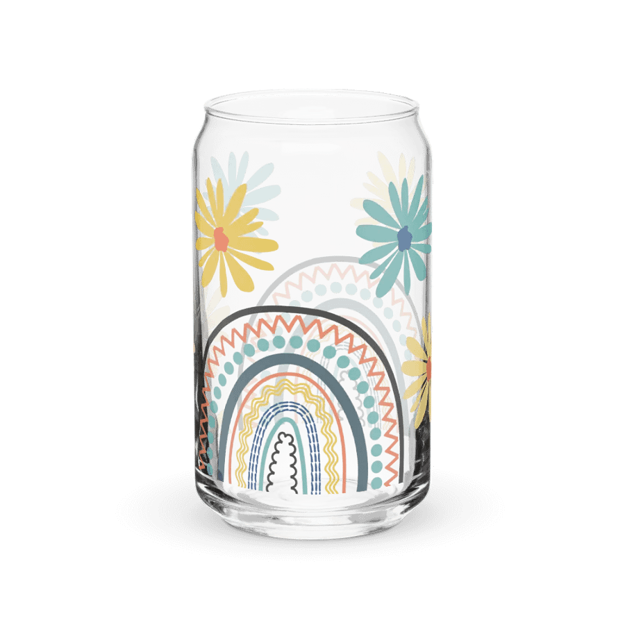 Rainbow Blooms Glass Can product image (9)