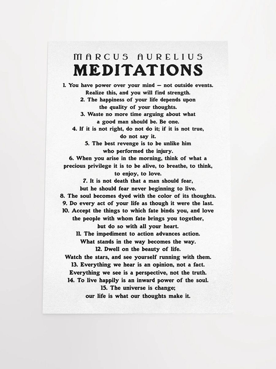 Marcus Aurelius Meditations Matte Paper Poster White product image (4)