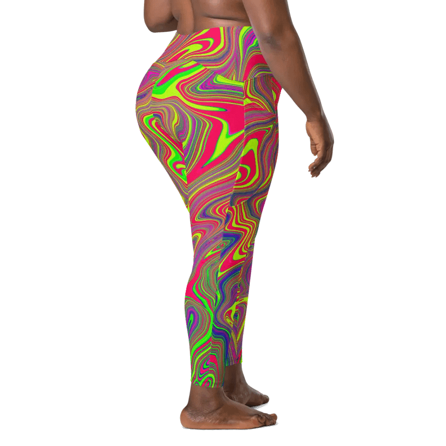Leggings with Pockets - Colorful Liquid Swirls product image (10)