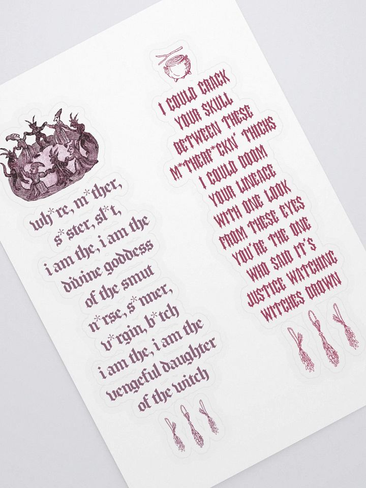 Burn Your Village Lyrics Stickers product image (2)