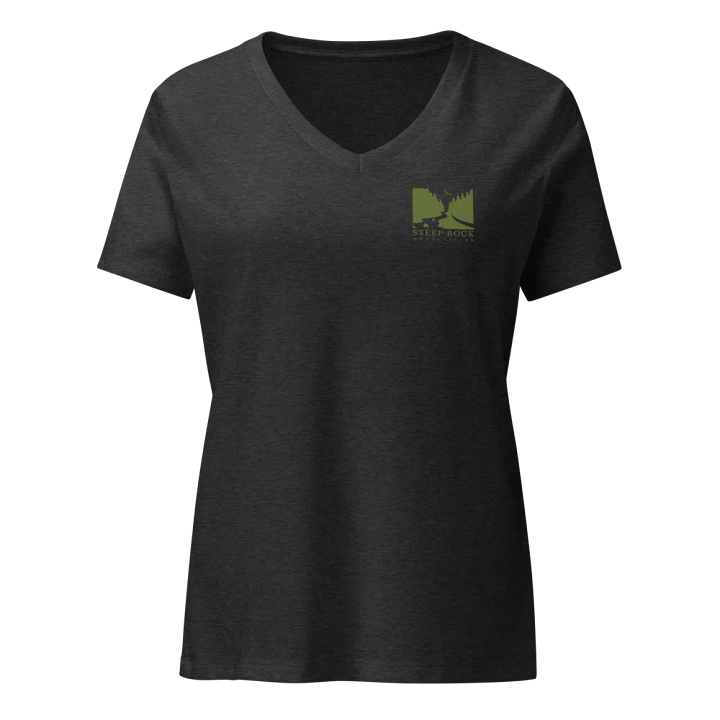 Steep Rock women's V-neck t-shirt (dark green logo) product image (2)