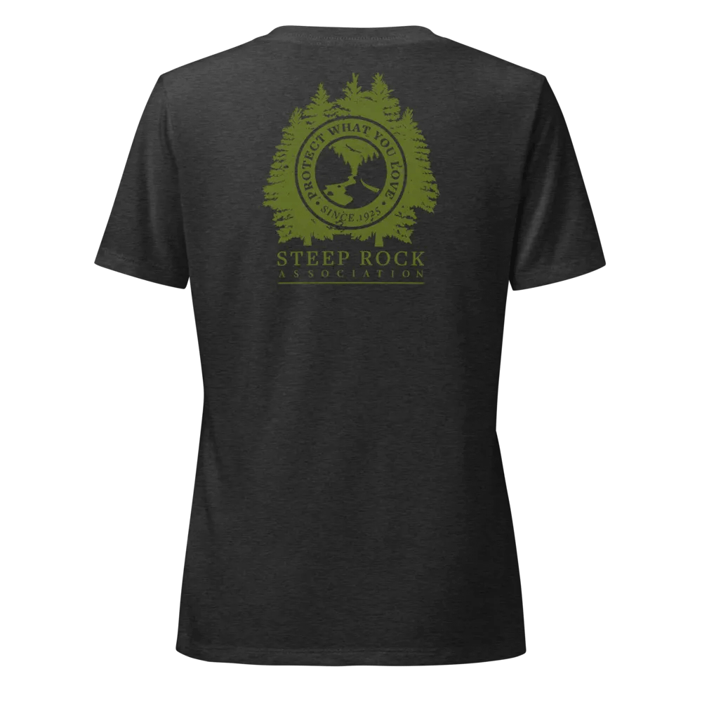 Steep Rock women's V-neck t-shirt (dark green logo) product image (8)