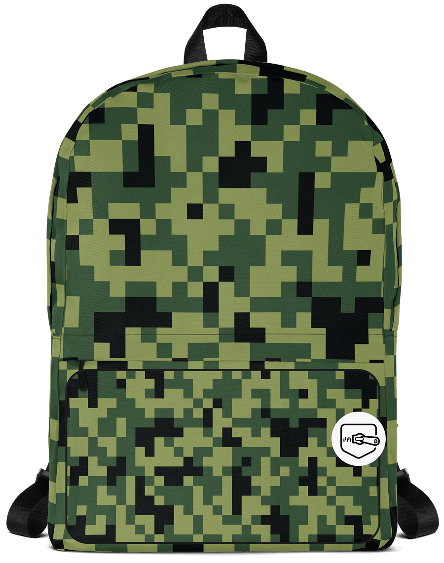 Military Green Camouflage Pixels Camo Pattern Backpack product image (7)