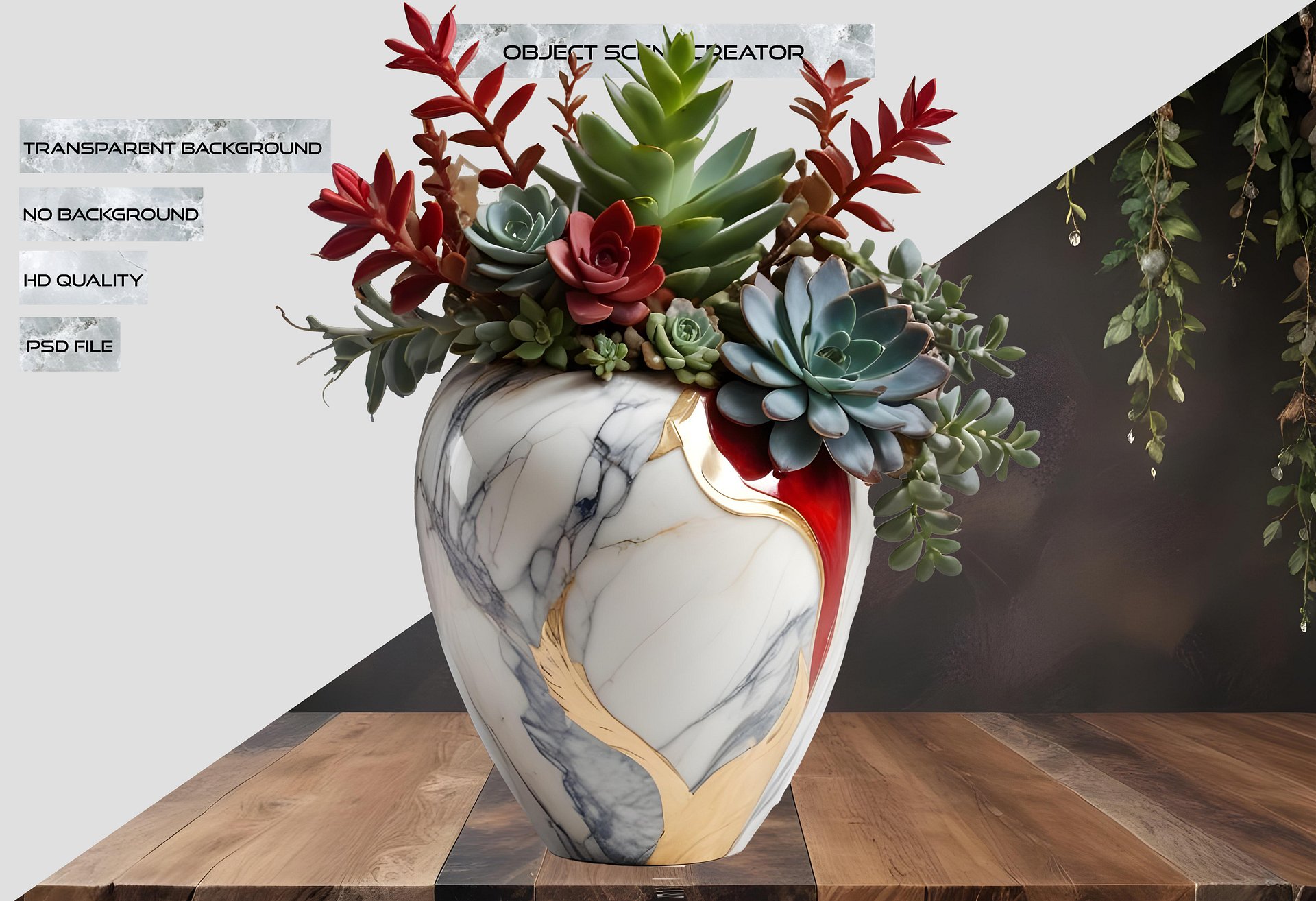 Scarlet Grace Vase – Marble Eternal Shabby Chic PNG product image (2)