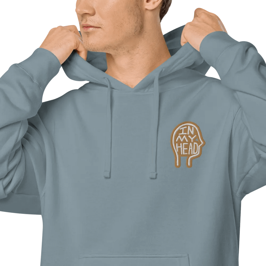 In My Head (L.C. brown bubble design 2) embroidered pigment hoodie product image (7)
