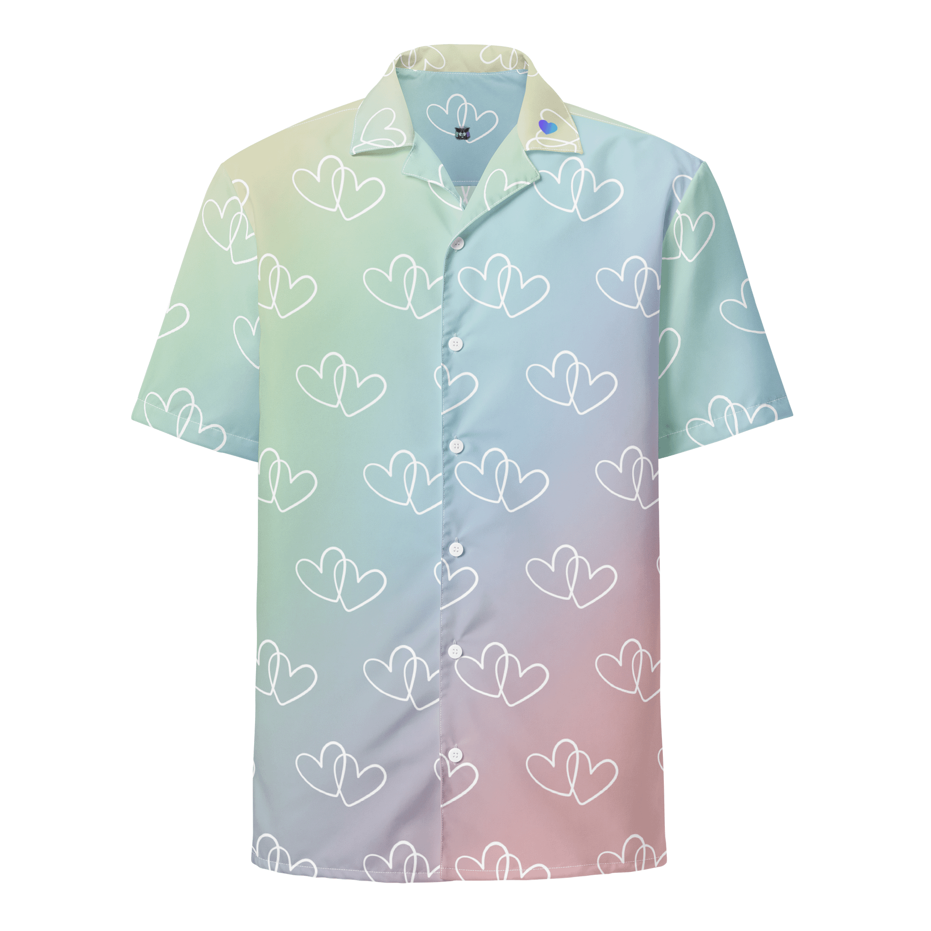 Rainbow Heart Button-Up Shirt product image (1)