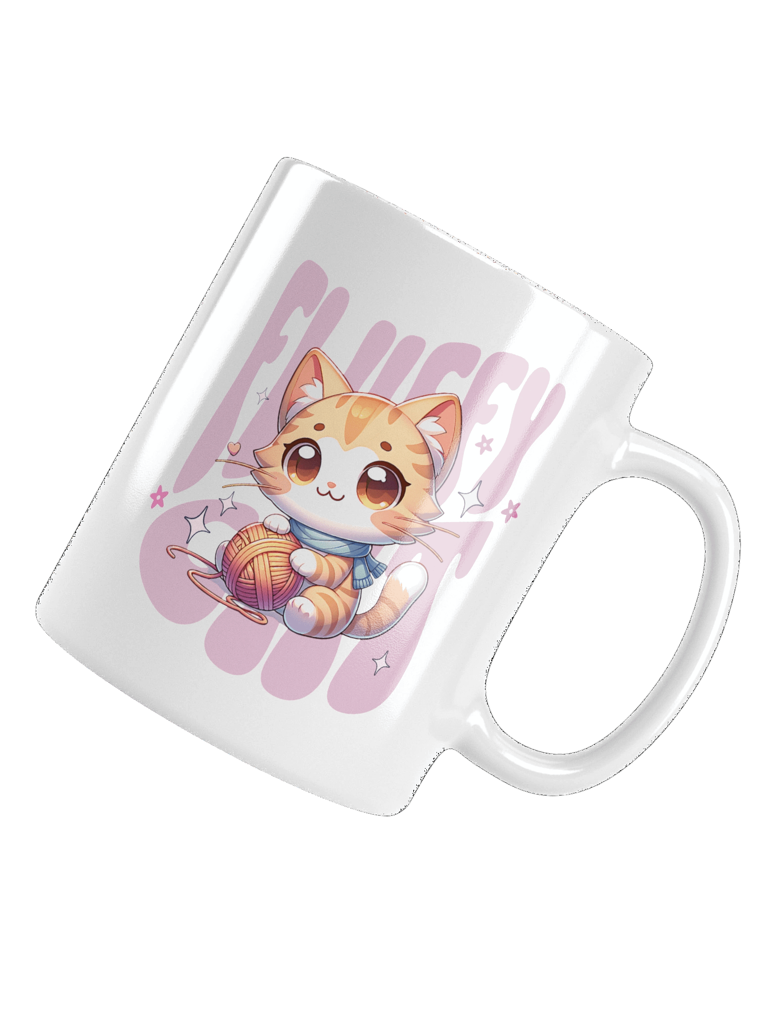 Fluffy Cat | White Glossy Mug product image (5)