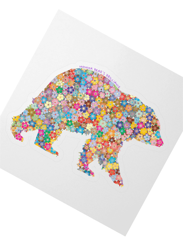 Floral Mama Bear Kiss Cut Sticker product image (2)
