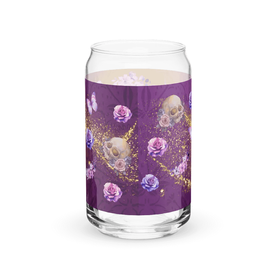 Floral Skull Can-Shaped Glass product image (3)