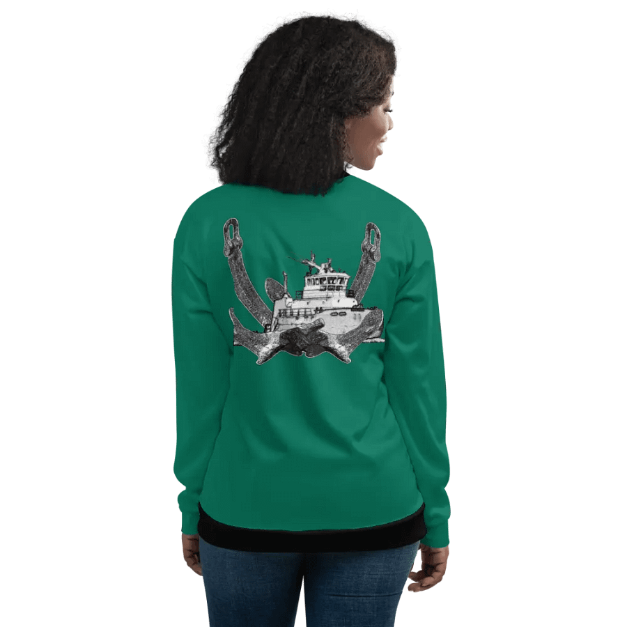 Twin Anchor Titan tug Teal Bomber Jacket product image (12)