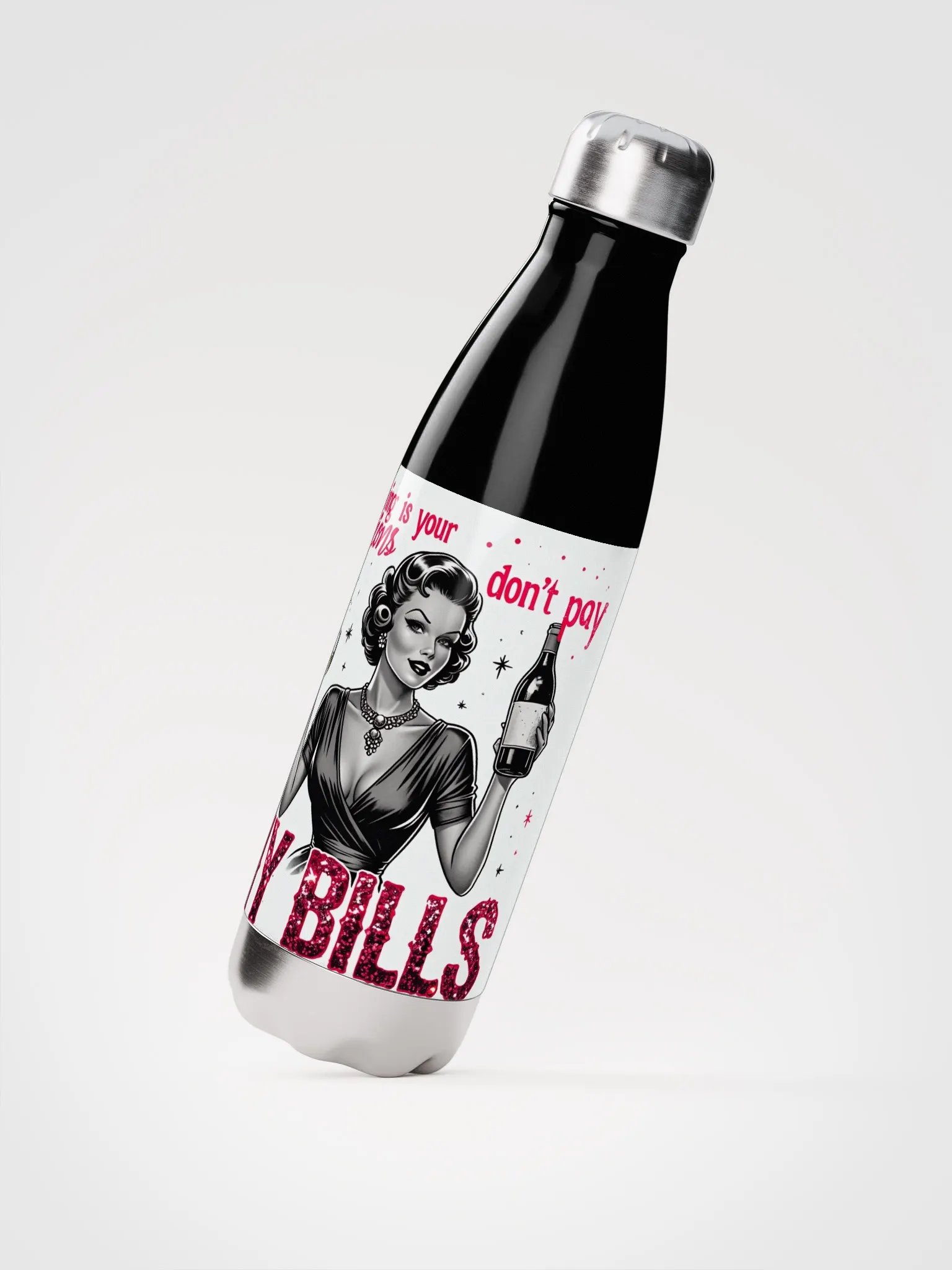 Vintage babe with wit Stainless Steel Water Bottle product image (2)