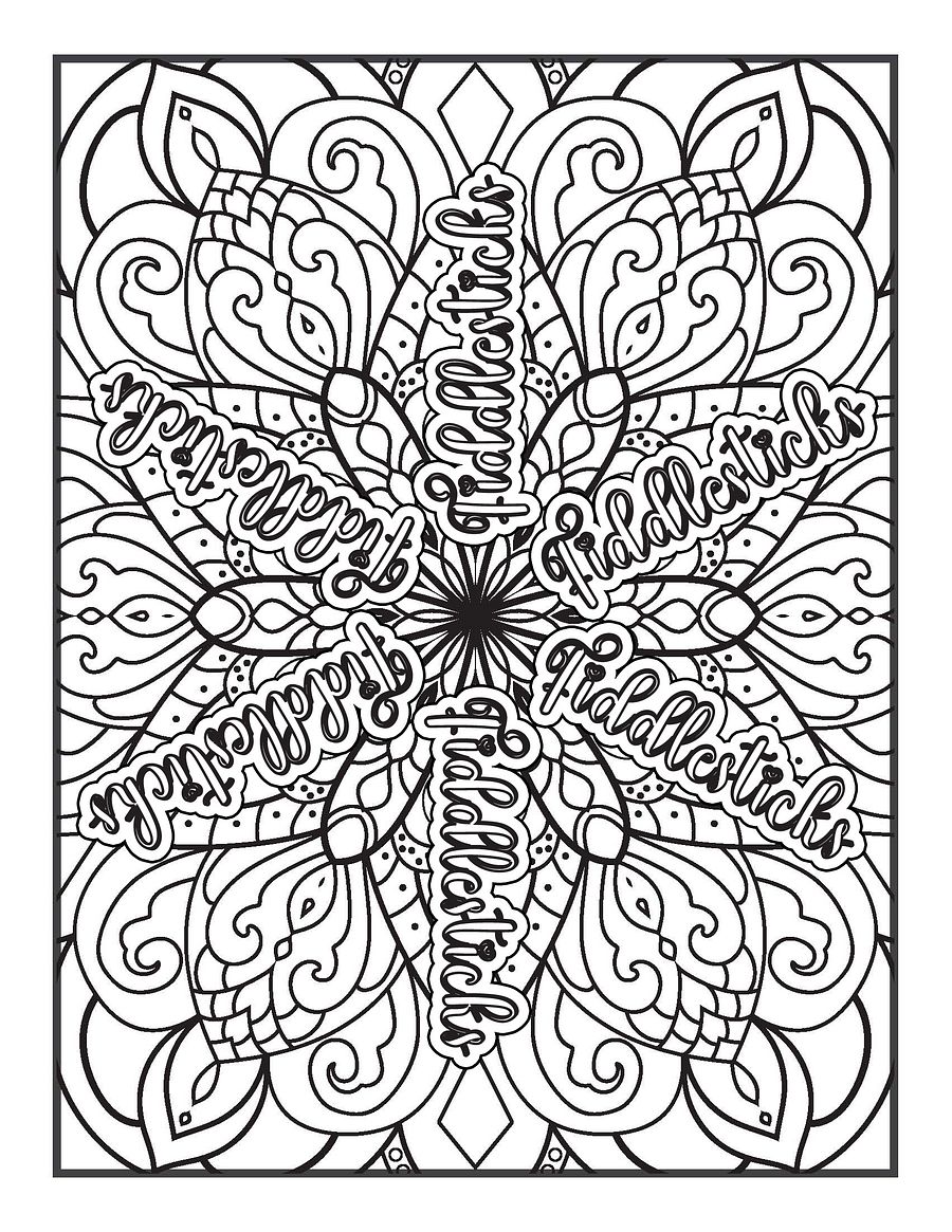 Art & Expletives, The Clean Cuss Version-Almost Swear Word Coloring Book for Adults | Printable | Alternative Cuss Words and Swears product image (4)