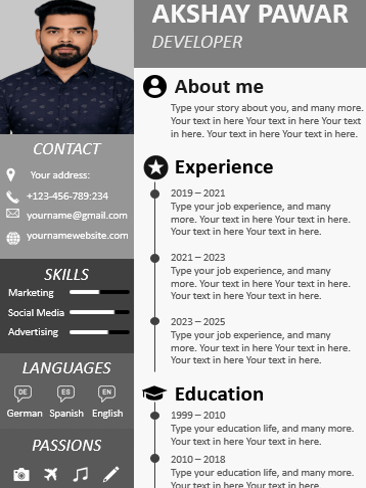 How to Make Professional CV on PowerPoint product image (1)