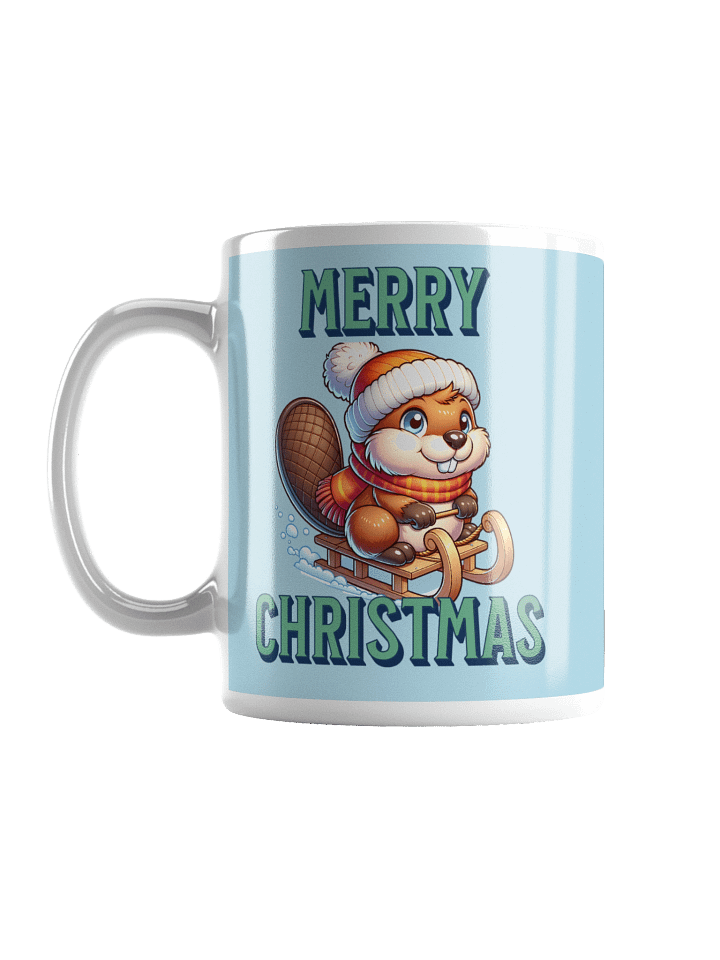 Merry Beaver Winter Sledding Mug product image (1)