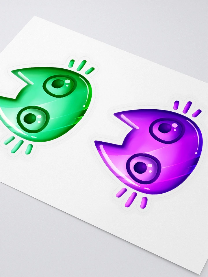 Green and Purple cat face stickers product image (1)